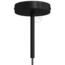 Cylindrical metal ceiling rosette set with 15 cm cable clamp