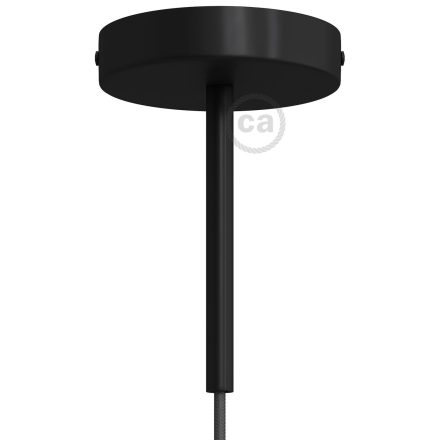 Cylindrical metal ceiling rosette set with 15 cm cable clamp