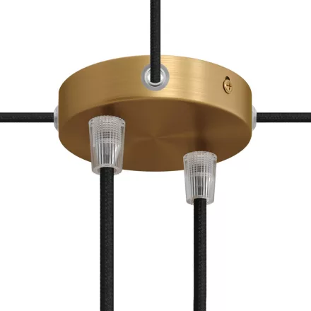 Mini cylindrical metal ceiling rosette set with 2 center holes + 4 side holes