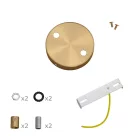 Mini cylindrical metal ceiling rosette set with 2 center holes + 4 side holes