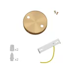 Mini cylindrical metal ceiling rosette set with 2 center holes + 4 side holes