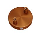 Mini cylindrical metal ceiling rosette set with 2 center holes + 4 side holes