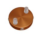 Mini cylindrical metal ceiling rosette set with 2 center holes + 4 side holes
