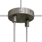 Mini cylindrical metal ceiling rosette set with 2 center holes + 4 side holes