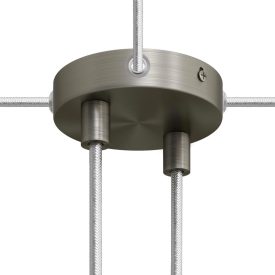   Mini cylindrical metal ceiling rosette set with 2 center holes + 4 side holes