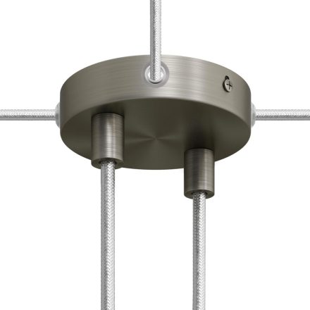 Mini cylindrical metal ceiling rosette set with 2 center holes + 4 side holes