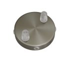 Mini cylindrical metal ceiling rosette set with 2 center holes + 4 side holes