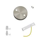 Mini cylindrical metal ceiling rosette set with 2 center holes + 4 side holes