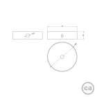 Set Mini metal cylindrical rosette with 1 central and 2 side holes