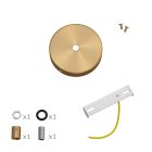 Mini cylindrical metal ceiling rosette set with 1 central hole