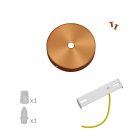 Mini cylindrical metal ceiling rosette set with 1 central hole