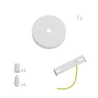 Mini cylindrical metal ceiling rosette set with 1 central hole