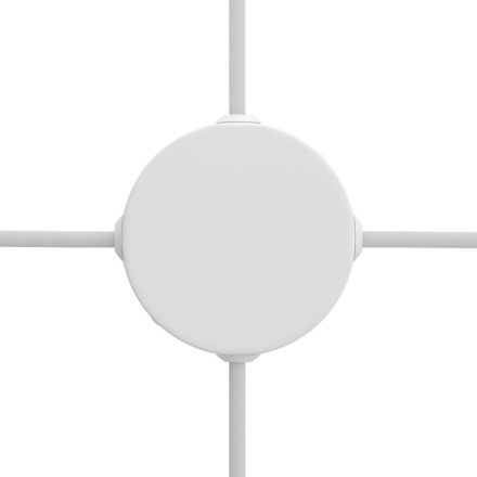 Mini Cylindrical Metal 4-Sided Hole Ceiling Rose Kit (Junction Box)