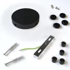 Mini cylindrical metal ceiling rose set with 4 side holes (connection box)