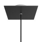 Square rosette – one hole and four side holes, ceiling rosette set, 200 mm