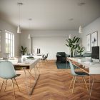 Square rosette – one hole and four side holes, ceiling rosette set, 200 mm