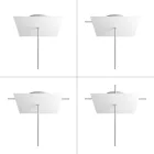 Square rosette – one hole and four side holes, ceiling rosette set, 200 mm