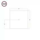 Square rosette – one hole and four side holes, ceiling rosette set, 200 mm