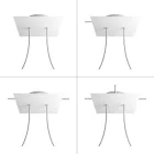 Square ceiling rose – a ceiling rose set with two holes and four side holes, 200 mm