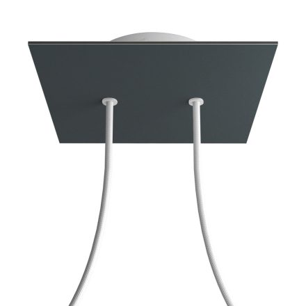 Square ceiling rose – a ceiling rose set with two holes and four side holes, 200 mm