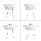 Square ceiling rose – a ceiling rose set with two holes and four side holes, 200 mm