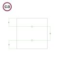 Square ceiling rose – a ceiling rose set with two holes and four side holes, 200 mm