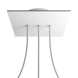   Square rosette – Set of ceiling rosettes with 3 holes arranged in a row and 4 side holes, 200 mm