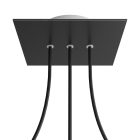 Square rosette – Set of ceiling rosettes with 3 holes arranged in a row and 4 side holes, 200 mm