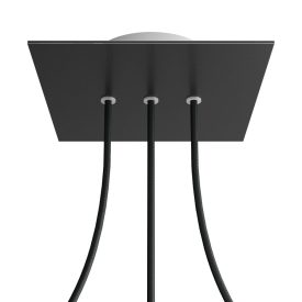   Square rosette – Set of ceiling rosettes with 3 holes arranged in a row and 4 side holes, 200 mm