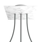 Square rosette – Set of ceiling rosettes with 3 holes arranged in a row and 4 side holes, 200 mm