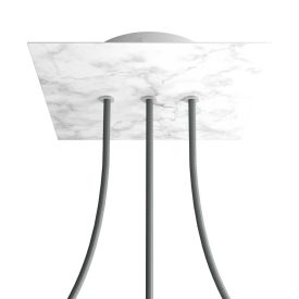   Square rosette – Set of ceiling rosettes with 3 holes arranged in a row and 4 side holes, 200 mm