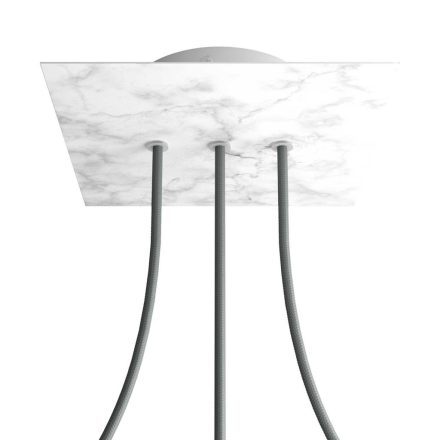 Square rosette – Set of ceiling rosettes with 3 holes arranged in a row and 4 side holes, 200 mm