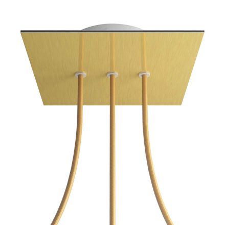 Square rosette – Set of ceiling rosettes with 3 holes arranged in a row and 4 side holes, 200 mm