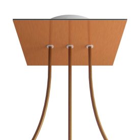   Square rosette – Set of ceiling rosettes with 3 holes arranged in a row and 4 side holes, 200 mm