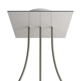   Square rosette – Set of ceiling rosettes with 3 holes arranged in a row and 4 side holes, 200 mm