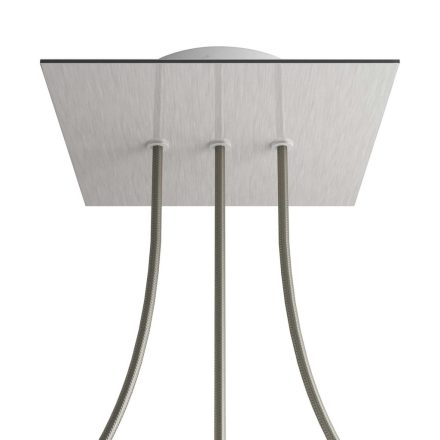 Square rosette – Set of ceiling rosettes with 3 holes arranged in a row and 4 side holes, 200 mm