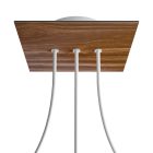 Square rosette – Set of ceiling rosettes with 3 holes arranged in a row and 4 side holes, 200 mm