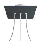 Square rosette – Set of ceiling rosettes with 3 holes arranged in a row and 4 side holes, 200 mm