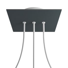   Square rosette – Set of ceiling rosettes with 3 holes arranged in a row and 4 side holes, 200 mm