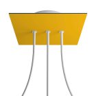 Square rosette – Set of ceiling rosettes with 3 holes arranged in a row and 4 side holes, 200 mm