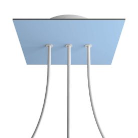   Square rosette – Set of ceiling rosettes with 3 holes arranged in a row and 4 side holes, 200 mm