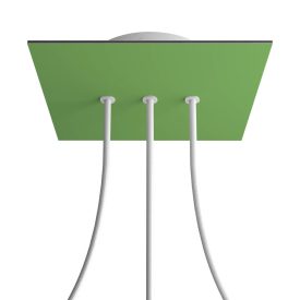   Square rosette – Set of ceiling rosettes with 3 holes arranged in a row and 4 side holes, 200 mm