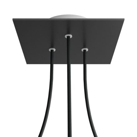 Square ceiling rose – A ceiling rose set with 3 holes and 4 side holes, 200 mm