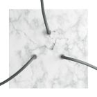 Square ceiling rose – A ceiling rose set with 3 holes and 4 side holes, 200 mm