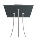 Square ceiling rose – A ceiling rose set with 3 holes and 4 side holes, 200 mm