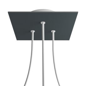   Square ceiling rose – A ceiling rose set with 3 holes and 4 side holes, 200 mm