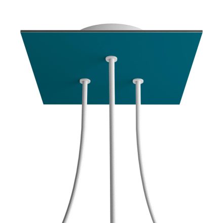 Square ceiling rose – A ceiling rose set with 3 holes and 4 side holes, 200 mm