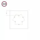  Square Rose-One 3-hole and 4-side hole ceiling rose set, 200 mm - PROMO