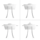 Square ceiling rose – A ceiling rose set with 4 holes and 4 side holes, 200 mm
