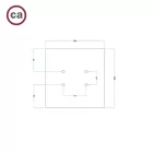 Square ceiling rose – A ceiling rose set with 4 holes and 4 side holes, 200 mm